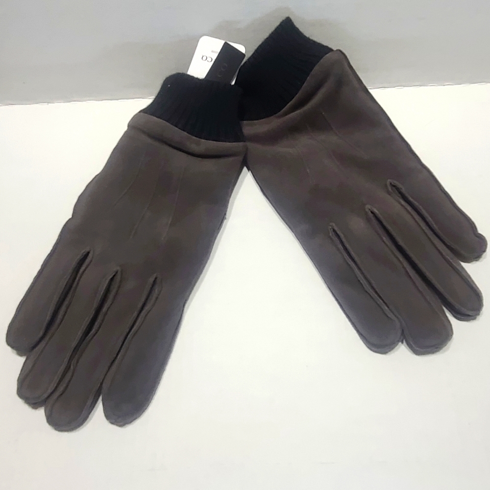 RW&CO grey suede/leather lined gloves